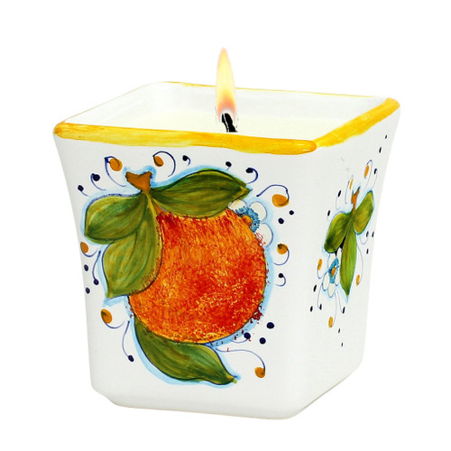 Italian Ceramic Candle - Sicilian Orange - Square