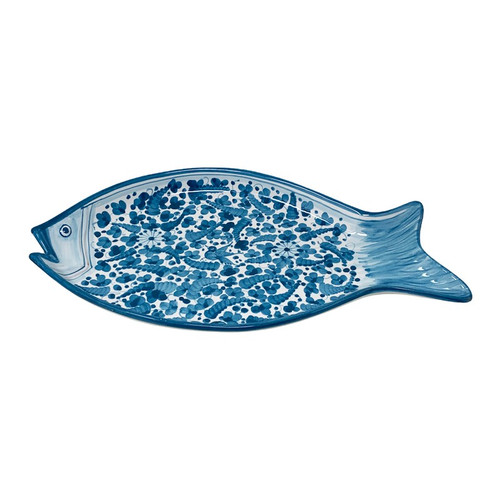 Italian Ceramic Fish Platter - Arabesco Turchese - Fratelli Mari
