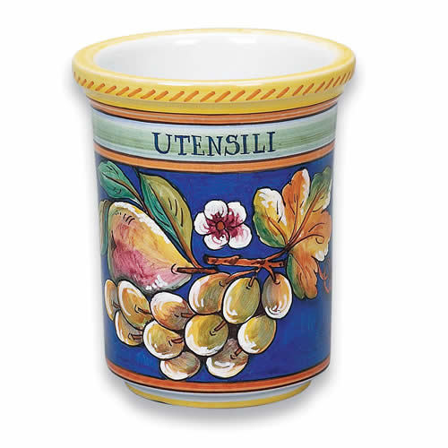 Utensil Holder - Uva Fresca Italian Ceramics