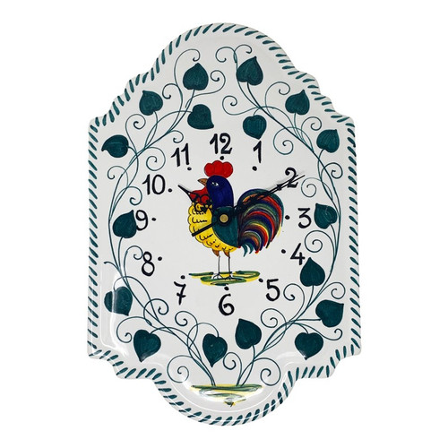Italian Ceramic Wall Clock - Rooster - Fratelli Mari