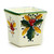 Italian Ceramic Candle - Squared Flare Holly Leaves Design