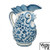 Italian Ceramic Arabesco Turchese - Rooster Pitcher - 2 liter - Fratelli Mari 