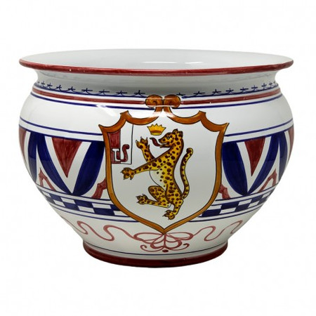 Italian Ceramic Cache Pot - Palio di Siena - Pantera - Fratelli Mari