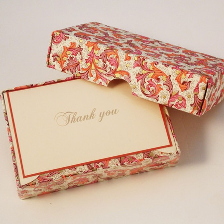 Rossi 1931 Italian Stationery - Red Florentine Thank You Cards and
