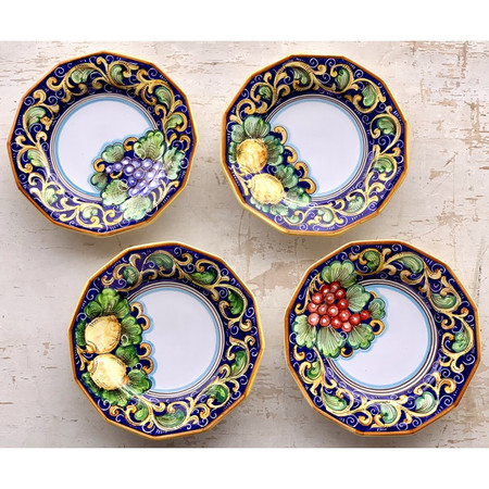 Italian Ceramic Ravello - SET OF 4 Wall Plates - Fratelli Mar