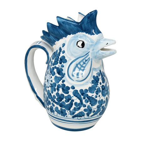 Italian Ceramic Arabesco Turchese - Rooster Creamer - Fratelli Mari