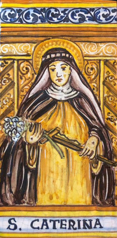 Italian Ceramic Saint Tile Catherine of Siena Tile - SANTA CATERINA