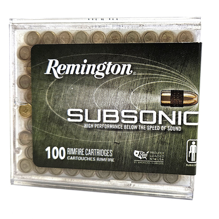 REMINGTON SUBSONIC 22LR 40GR PLATED LEAD-HP 100RD
