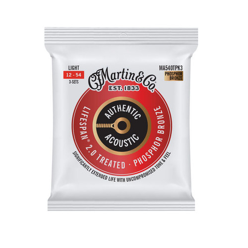 Martin Authentic Acoustic Phosphor Bronze Treated MA540T 12-52 3 PACK