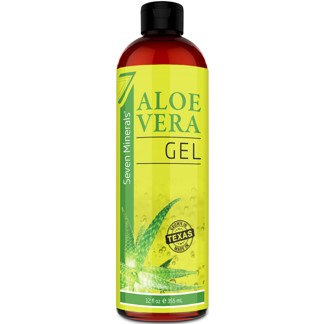 Seven Minerals Organic Aloe Vera Gel 98.7% Natural Skin & Hair Care 12 oz
