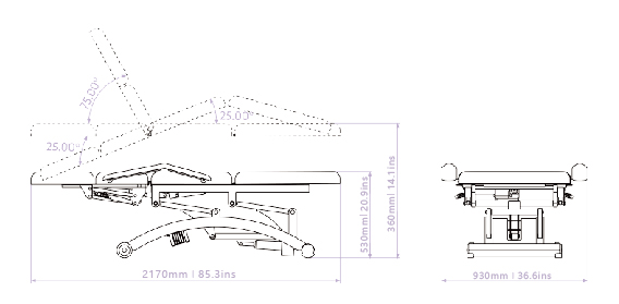 EQUILIBRIUM Salon Top Massage Table, 3Motor Electric Lift Massage