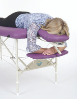 Pisces Pro Massage Table Arm Rest, Front in use