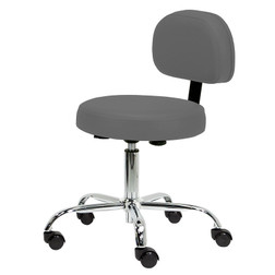 Earthlite Massage Furniture, Pneumatic Rolling Stool w/Back, gray Earthlite Massage Furniture, Pneumatic Rolling Stool w/Back, gray