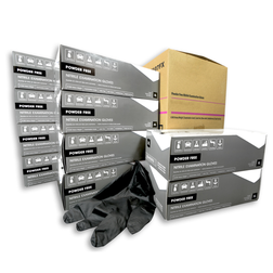 ERC Powder Free Nitrile Gloves, Black, 6 Mil, 10 Packs & Case 