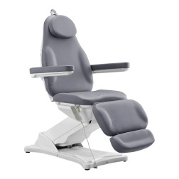 DIR Fully Electric Facial Beauty Bed Chair, BELLUCCI, Grey, Front and Side View  DIR Fully Electric Facial Beauty Bed Chair, BELLUCCI, Grey, Front and Side View