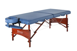 Master Massage Portable Massage Table, NEWPORT, 30", Royal Blue, Top & Side View 