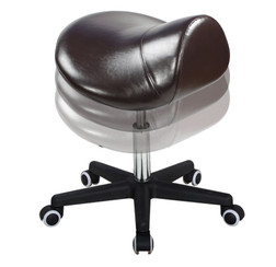 Master Massage Rolling Swivel Hydraulic Saddle Stool, Coffee, Height Adjustable 