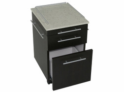 Touch America PEDI-CART Nail Salon Rolling Trolley, Deluxe w/Quartz Top, with bottom drawer open