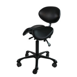 Master Massage Saddle Stool + Backrest, BERKELEY, Two Tilting, Black
