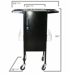 Deco Salon Trolley, MAGNOLIA, Front Dimensions 