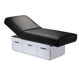 LEC CENTURY CITY Dual-Pedestal Low-Range Treatment Table + Pull-Out Drawer with tilt back active LEC CENTURY CITY Dual-Pedestal Low-Range Treatment Table + Pull-Out Drawer with tilt back active