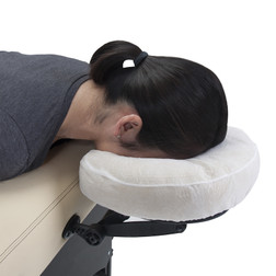 Earthlite Fitted Disposable Face Pillow Covers - in use Earthlite Fitted Disposable Face Pillow Covers - in use