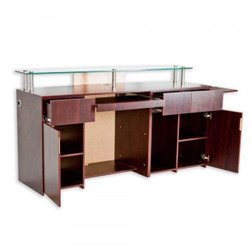 ANS ION Reception Desk/Counter back with cabinets open