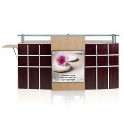 ANS ION Reception Desk/Counter mahogany with oak center