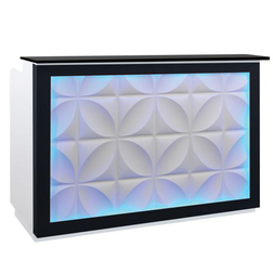 Deco 3D LED Reception Desk 60" B&W