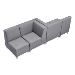 DIR MAGIC CUBO II Reception Waiting Bench, Four Seats, Grey DIR MAGIC CUBO II Reception Waiting Bench, Four Seats, Grey