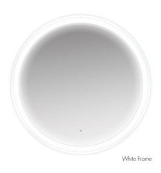 Deco HALO LED Wall Mount Mirror white with light on