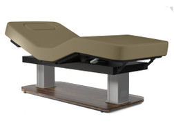 Oakworks Luxury Spa Treatment Table, PALAS, Florence Walnut Laminate, Clay Fabric Top, Optional ABC System Oakworks Luxury Spa Treatment Table, PALAS, Florence Walnut Laminate, Clay Fabric Top, Optional ABC System
