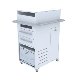 Touch America Universal Spa Trolley, White, Front and Side View