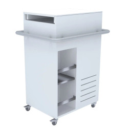 Touch America Universal Spa Trolley, White, Back and Side View
