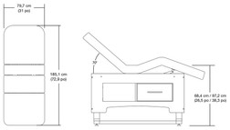 Silhouet-Tone NEVADA PREMIUM Electric Lift Massage & Treatment Table, Four Cushions, Dimensions Silhouet-Tone NEVADA PREMIUM Electric Lift Massage & Treatment Table, Four Cushions, Dimensions