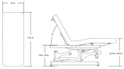 Silhouet-Tone SPA ONE Electric Lift Massage & Treatment Table, Without Cabinet, Dimensions