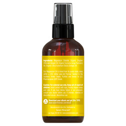 Seven Minerals Magnesium Oil Spray with Ginger & Turmeric, Label Back View