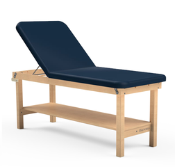 Oakworks POWERLINE Stationary Exam Table tilt back with shelf, natural Oakworks POWERLINE Stationary Exam Table tilt back with shelf, natural