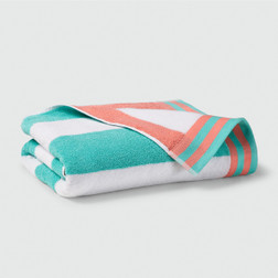 100% Cotton Duet Reversible Pool & Spa Towels coral with teal