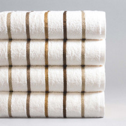 Pre-Laundered Premium Striped Pool Towels – 30" x 60", sandcastle