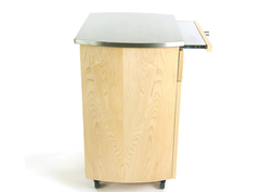 Touch America Rolling Spa Cabinet, TIMBALE, Stainless Steel Top, side view