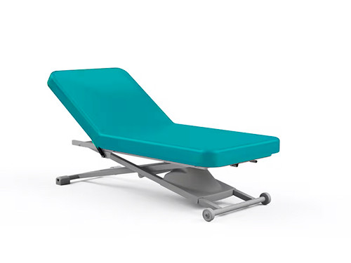 Oakworks PROLUXE Electric Lift Massage Table, LiftAssist Backrest sky blue