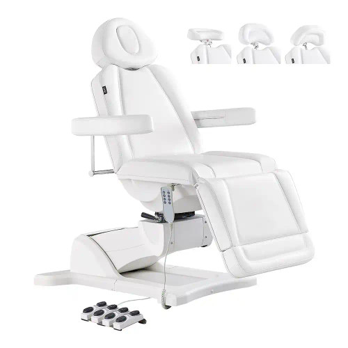 DIR Electric Dental Chair, PAVO, White, Easily Interchangeable Dual-Headrest