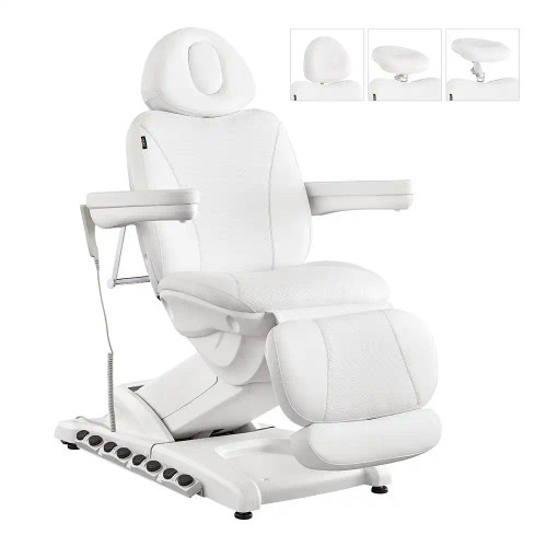 DIR Heated Electric Medical Spa Treatment Chair, APOLLO, White, Easily Interchangeable Dual-Headrest