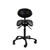 Master Massage Saddle Stool + Backrest, BERKELEY, Two Tilting, Black, Front View 