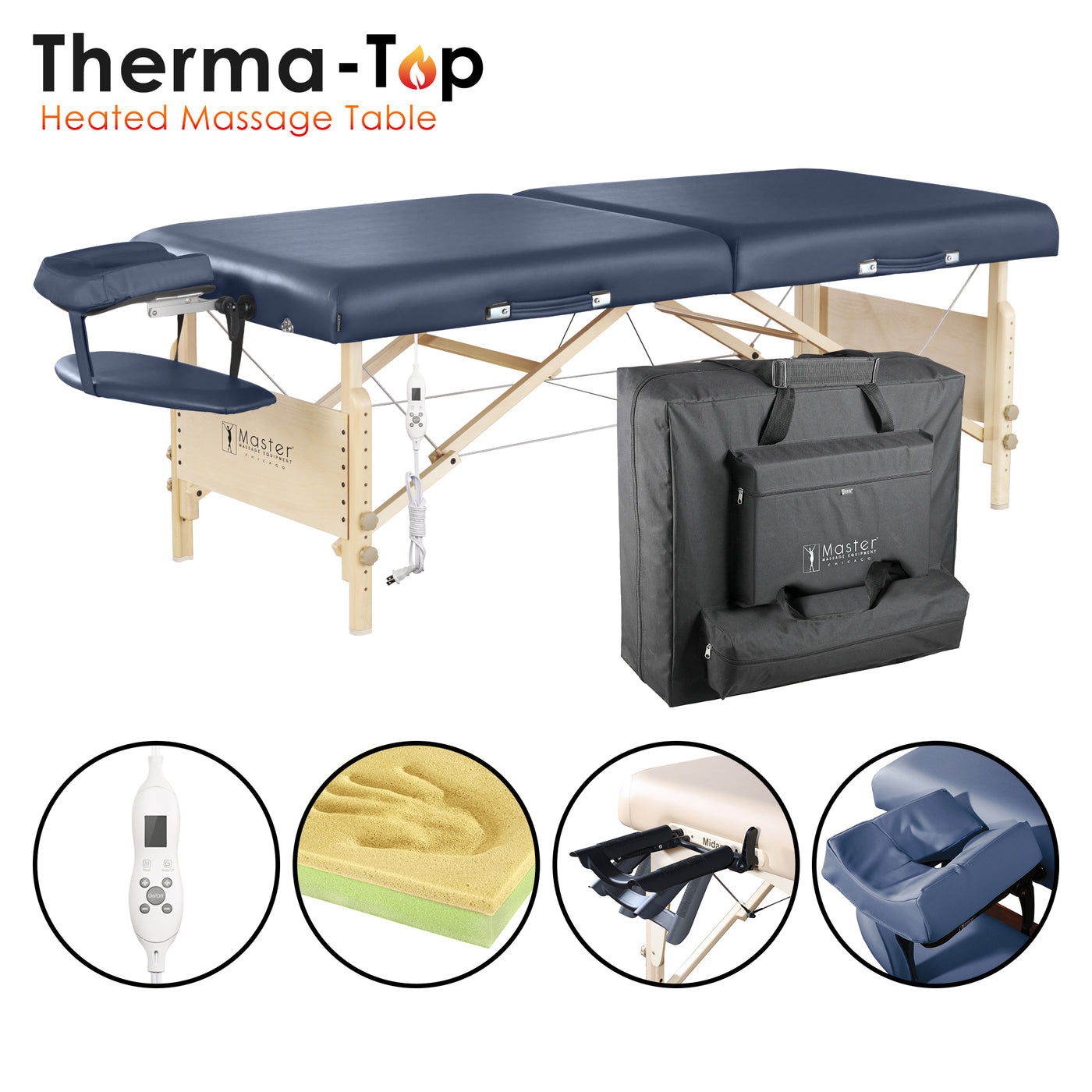 Table de massage chauffante portable pliante THERMA TOP - Table de