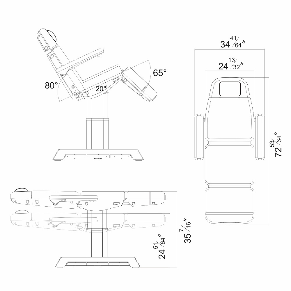 Sydney Treatment Chair Dimensions