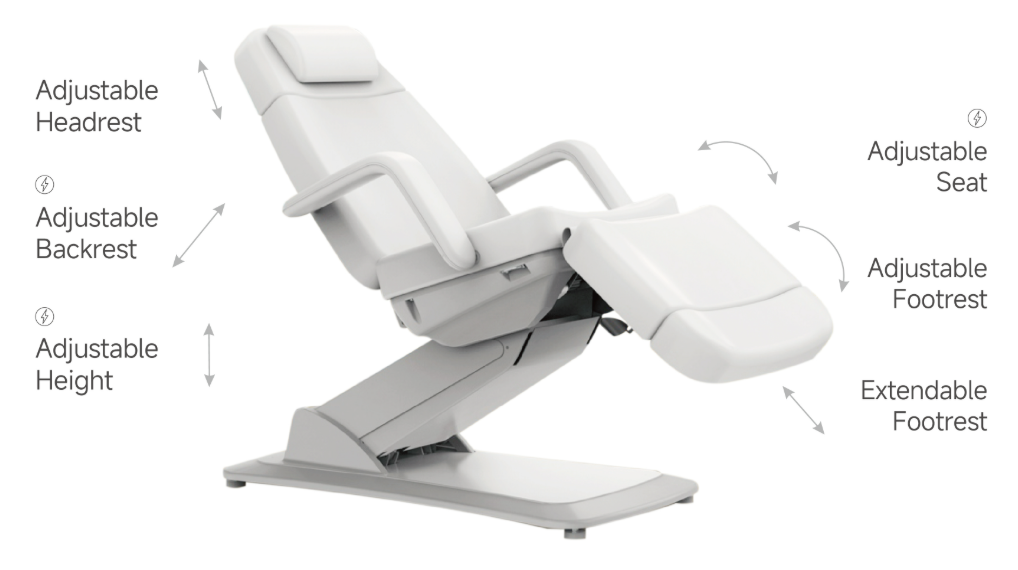 Arcadia treatment chair features