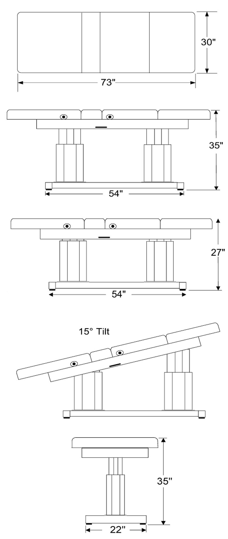 Atlas Classic Treatment Table Specifications