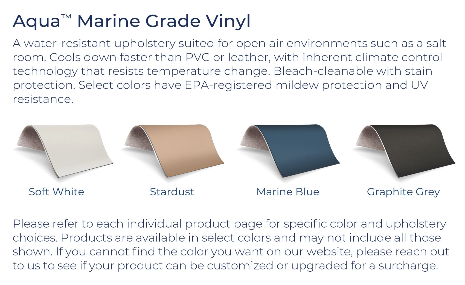 Aqua Upholstery Options